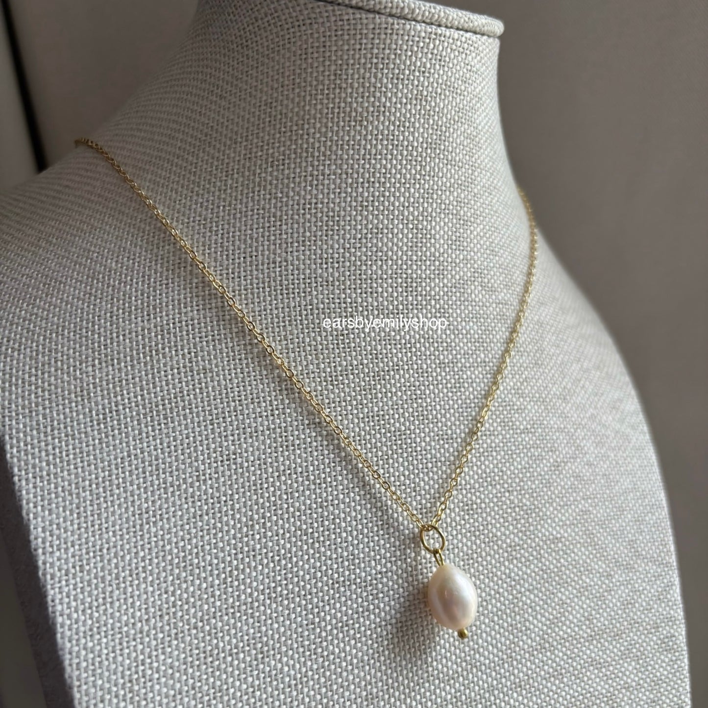 18k gold plated freshwater pearl necklace
