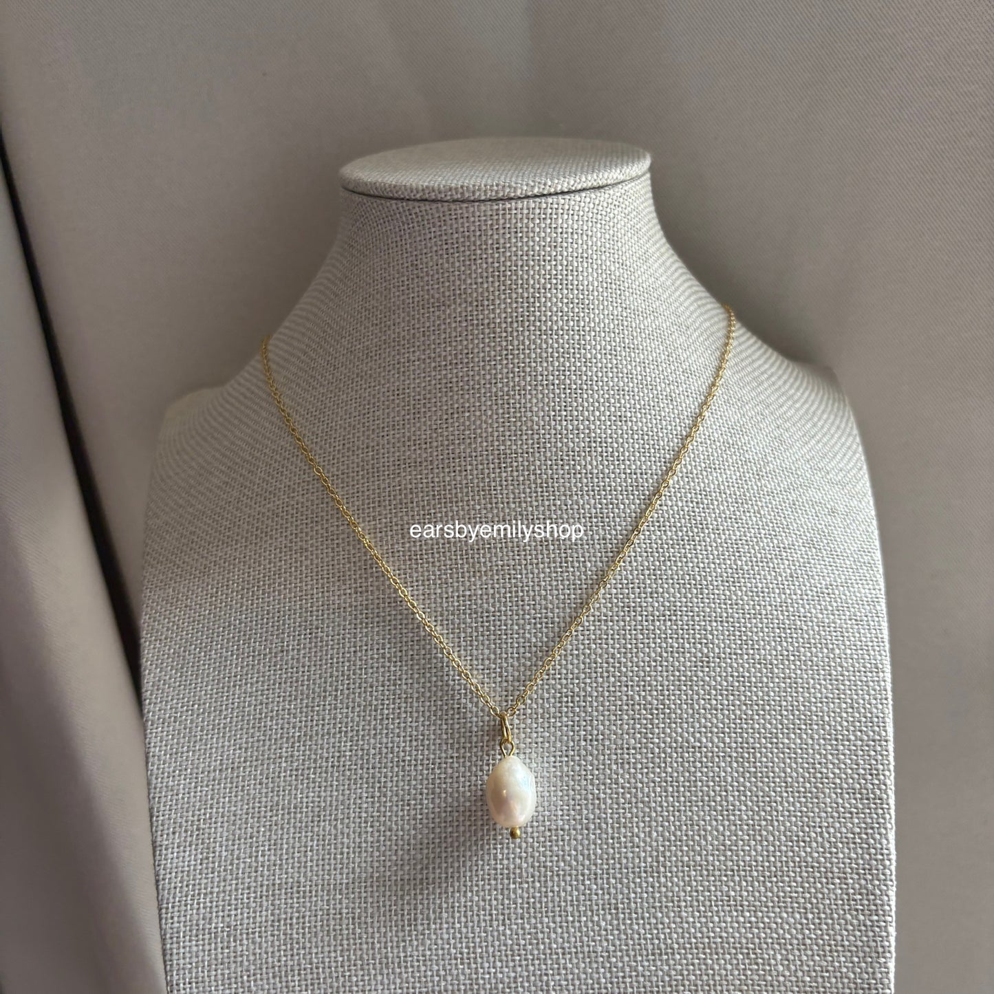18k gold plated freshwater pearl necklace