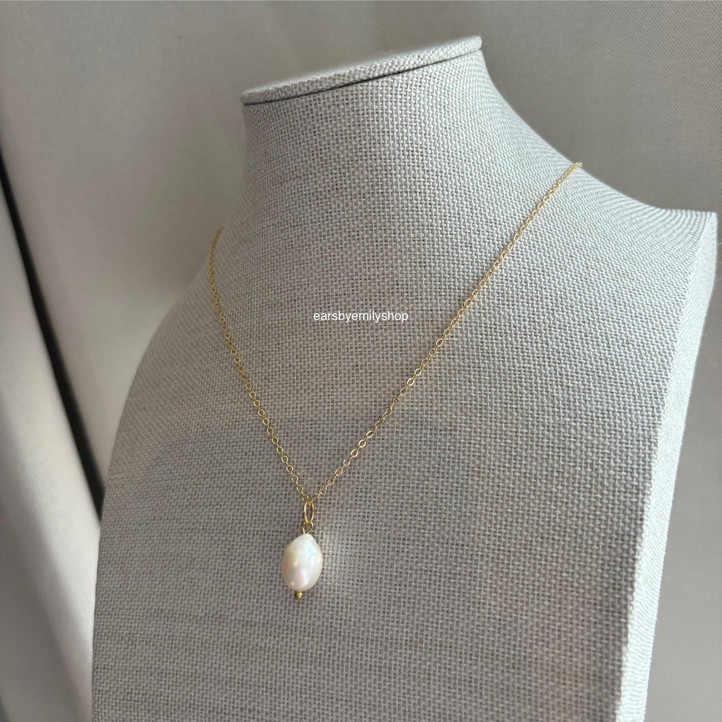 18k gold plated freshwater pearl necklace