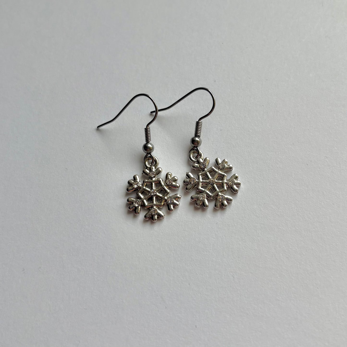 Silver snowflake  Christmas earrings