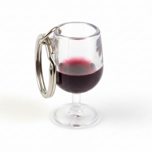 Large red wine glass key ring/ keyring/ key chain